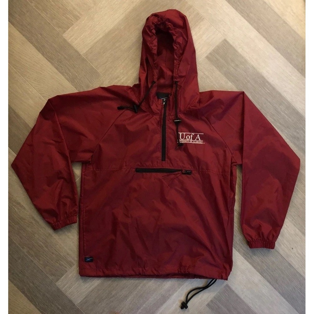Vtg Alabama Crimson Tide NCAA Rain Jacket Hooded Pullover Storm Duds Unisex Med